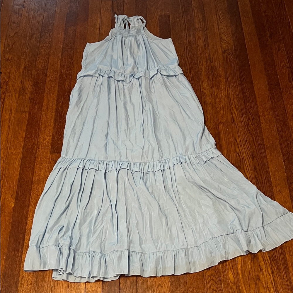Light Blue Halter Maxi Dress